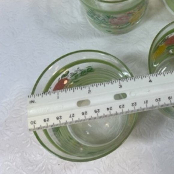 VTG Hand Painted Wide Rim Floral Drink Glasses Double Old Fashion 16oz SET OF 4 - Picture 5 of 15